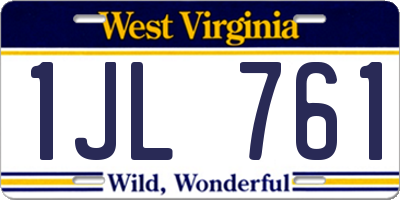 WV license plate 1JL761