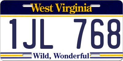 WV license plate 1JL768