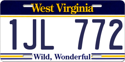 WV license plate 1JL772