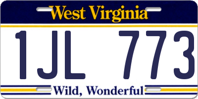 WV license plate 1JL773