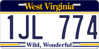 WV license plate 1JL774