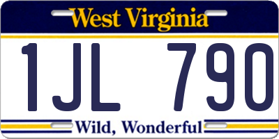 WV license plate 1JL790