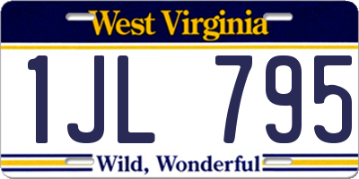 WV license plate 1JL795