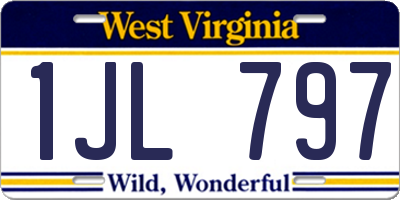 WV license plate 1JL797