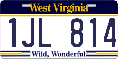 WV license plate 1JL814