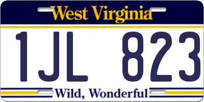 WV license plate 1JL823