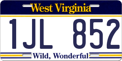 WV license plate 1JL852