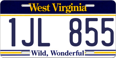 WV license plate 1JL855