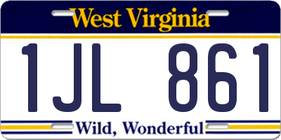 WV license plate 1JL861