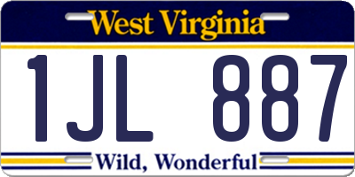 WV license plate 1JL887