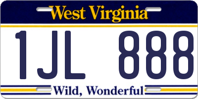 WV license plate 1JL888