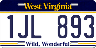 WV license plate 1JL893