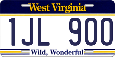 WV license plate 1JL900