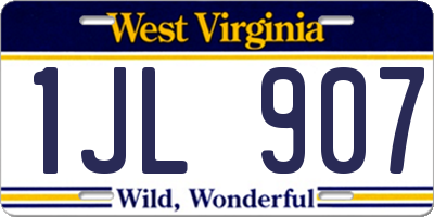 WV license plate 1JL907