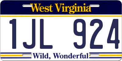 WV license plate 1JL924