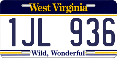 WV license plate 1JL936