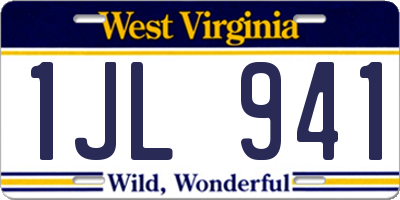 WV license plate 1JL941