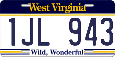 WV license plate 1JL943