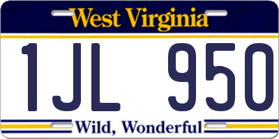 WV license plate 1JL950