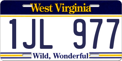 WV license plate 1JL977