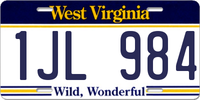 WV license plate 1JL984