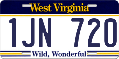 WV license plate 1JN720