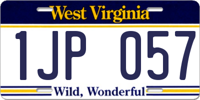 WV license plate 1JP057