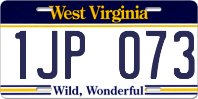 WV license plate 1JP073