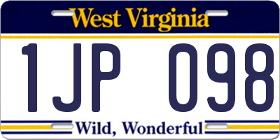 WV license plate 1JP098