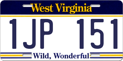 WV license plate 1JP151