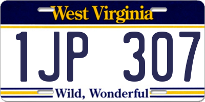 WV license plate 1JP307