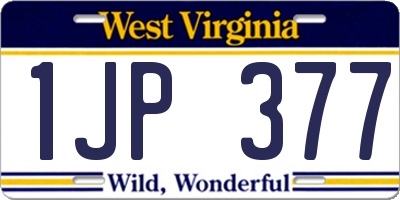 WV license plate 1JP377
