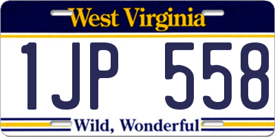 WV license plate 1JP558