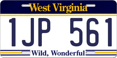 WV license plate 1JP561