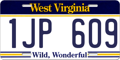 WV license plate 1JP609