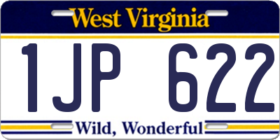 WV license plate 1JP622