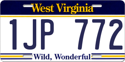 WV license plate 1JP772