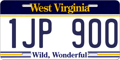 WV license plate 1JP900