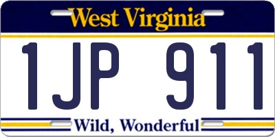 WV license plate 1JP911