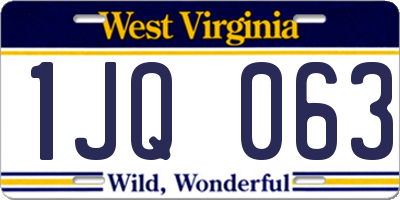 WV license plate 1JQ063