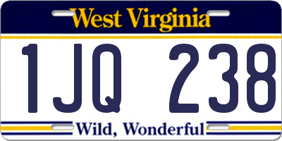 WV license plate 1JQ238