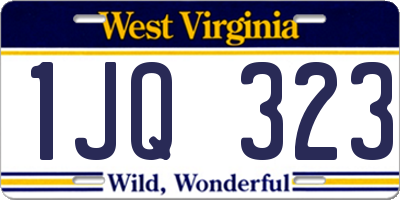 WV license plate 1JQ323