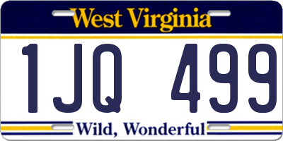 WV license plate 1JQ499