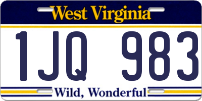 WV license plate 1JQ983