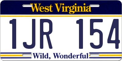 WV license plate 1JR154