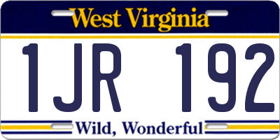 WV license plate 1JR192
