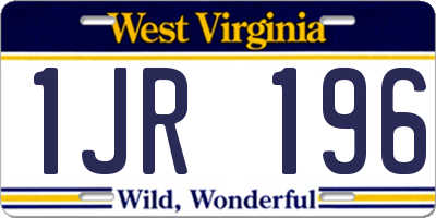 WV license plate 1JR196