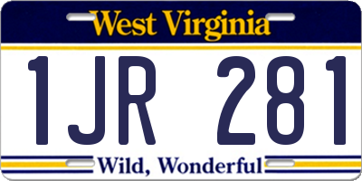 WV license plate 1JR281