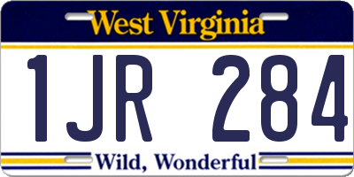 WV license plate 1JR284