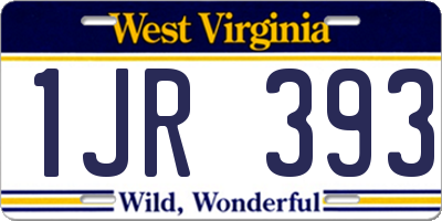 WV license plate 1JR393
